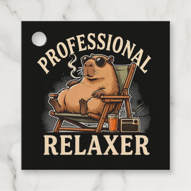 Funny Capybara Professional Relaxer Favour Tags (Front)