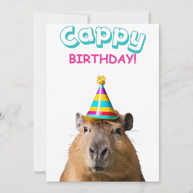 Funny Capybara Pun Birthday Card (Front)