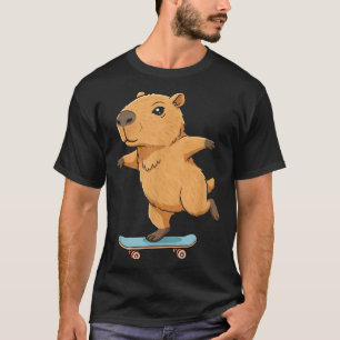 Funny Capybara Skater Skateboard Ballerina Zoo Boy T-Shirt