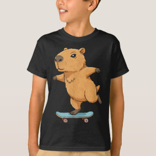 Funny Capybara Skater Skateboard Ballerina Zoo Boy T-Shirt