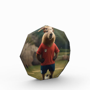 Funny Capybara Soccer Player,  Photo Block