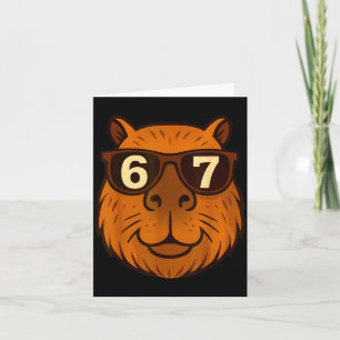 Funny Capybara Sungles 67 Six Seven Meme  Card