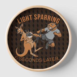 Funny Capybara vs Kangaroo Light Sparring MMA Meme Clock