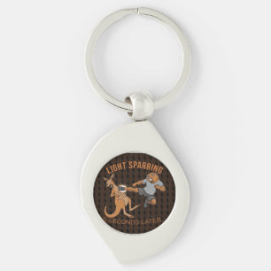 Funny Capybara vs Kangaroo Light Sparring MMA Meme Keychain