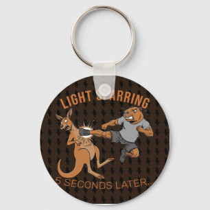 Funny Capybara vs Kangaroo Light Sparring MMA Meme Keychain