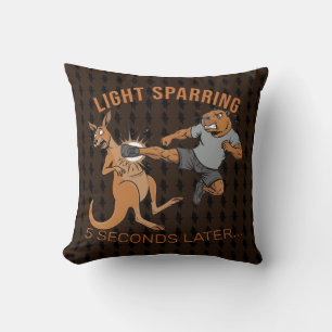 Funny Capybara vs Kangaroo Light Sparring MMA Meme Throw Pillow
