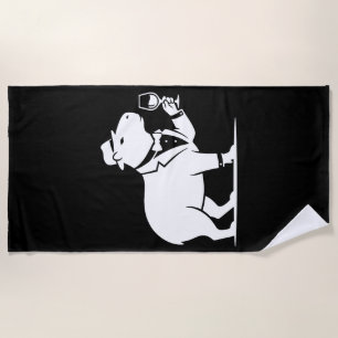 Funny Capybara Wineglass Minimalist Modern Beach Towel