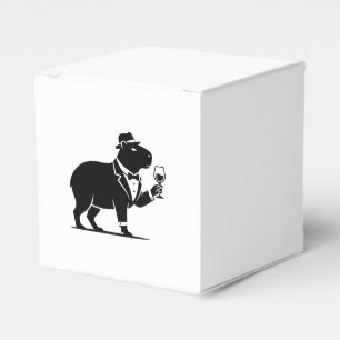 Funny Capybara Wineglass Minimalist Modern Favor Box