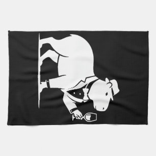 Funny Capybara Wineglass Minimalist Modern Kitchen Towel