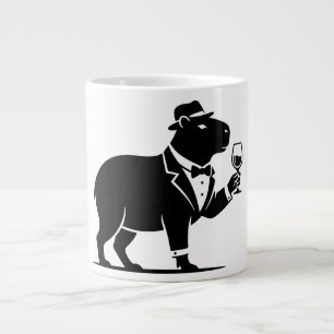 Funny Capybara Wineglass Minimalist Modern Large Coffee Mug