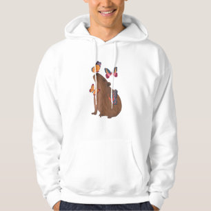 Funny Capybara with Butterfly – Cute Rodent Animal Hoodie