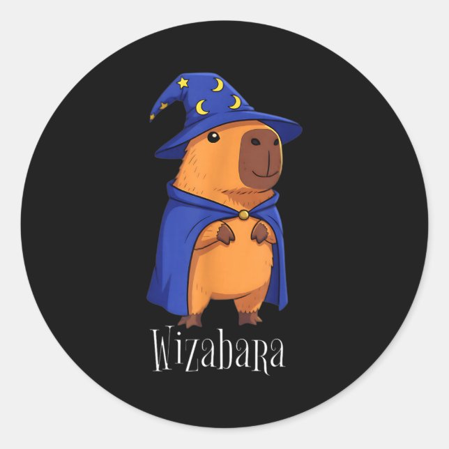 Funny Capybara Wizard Costume Wizabara Graphic Kid Classic Round Sticker (Front)