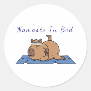 Funny Capybara Yoga Sticker – Namaste In Bed