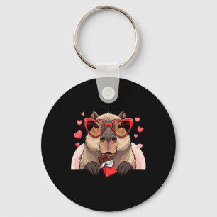 Funny Capybyra Heart Chocolate Valentine Womens Me Keychain