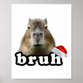 Funny Capyra Christmas  Poster
