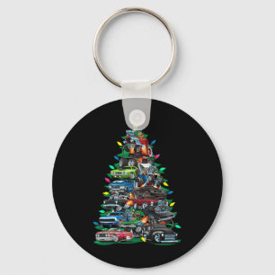 Funny Car Christmas Tree Clic Muscle Cars Tree Lig Keychain