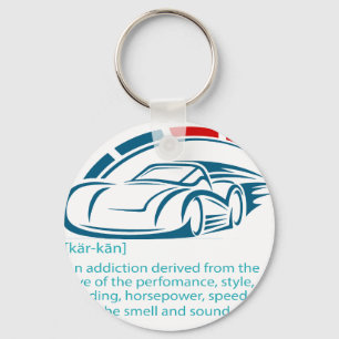 Funny Car Guy Gift - CARCAINE Definition Love Of C Keychain