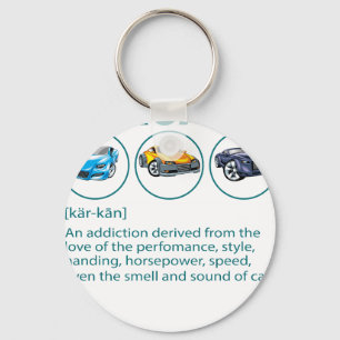 Funny Car Guy Gift - CARCAINE Definition Love Of C Keychain