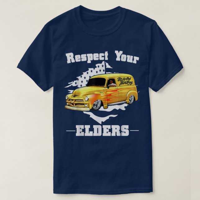 Funny Car Guy - Respect Your Elders Classic Panel  T-Shirt (Design Front)
