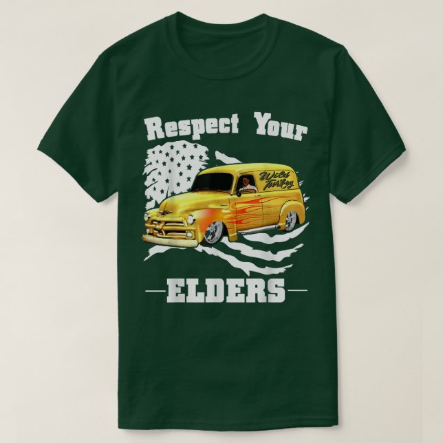 Funny Car Guy - Respect Your Elders Classic Panel  T-Shirt (Design Front)