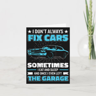 Funny Car Mechanic Design For Men Automobile Mecha Card