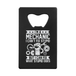 Funny Car Mechanic Engineer Men Women Kids Auto Me Credit Card Bottle Opener