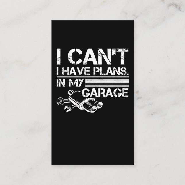 Funny Car Mechanic Garage Tuning Fan Business Card (Front)