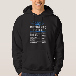 Funny Car Mechanic Hourly Rate Hoodie