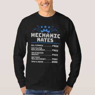 Funny Car Mechanic Hourly Rate T-Shirt