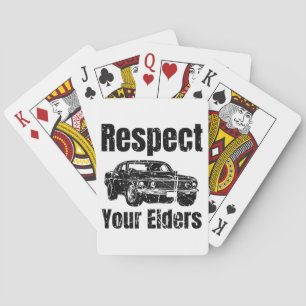 Funny Car - Vintage Respect Your Elders Classic Mu Playing Cards
