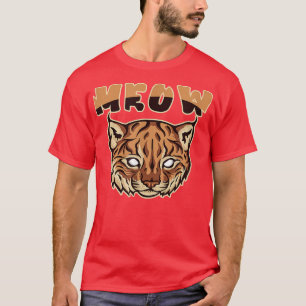 Funny Caracal Cat Meow Face Brown Coat Animal Lyn  T-Shirt