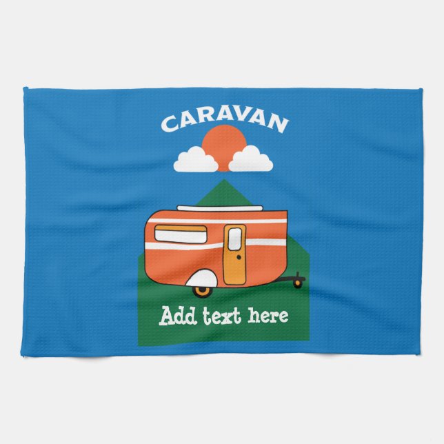 Funny Caravan Accessories Camping Caravaner Kitchen Towel (Horizontal)