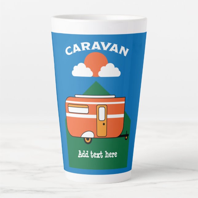 Funny Caravan Accessories Camping Caravaner Latte Mug (Front)