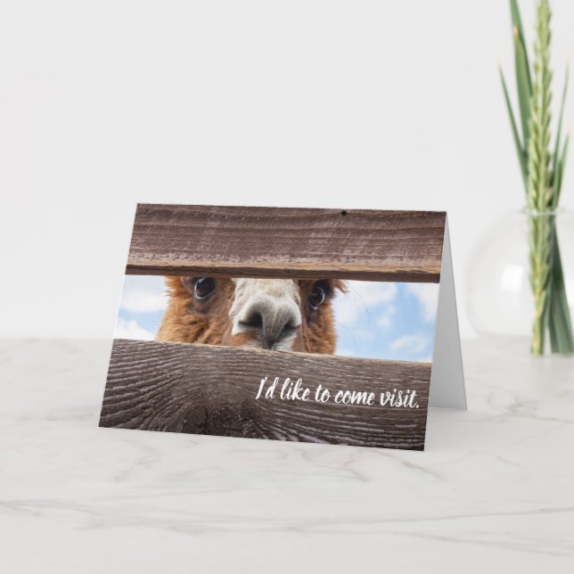 Funny card about paying them a visit. (Front)