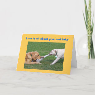 Funny Card Dogs Playing Tug with Undies