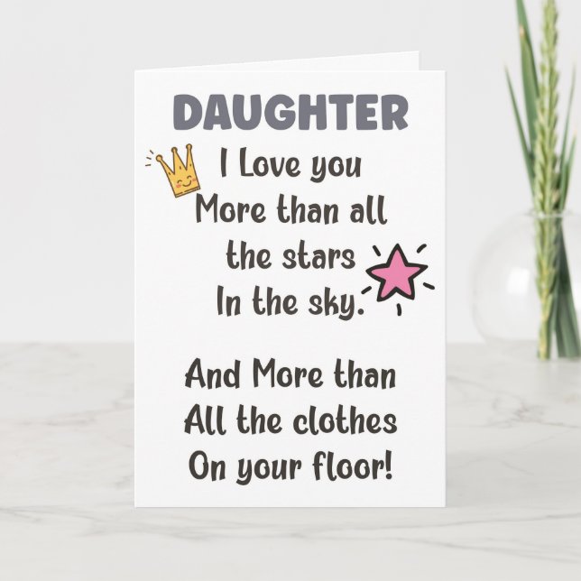 Funny Card For Daughter (Front)