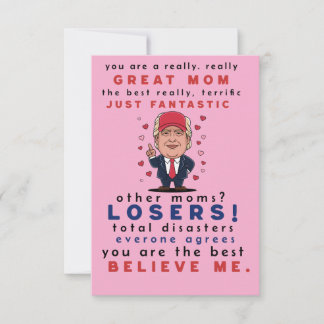 Funny Card for Mom from Daughter, Son, Kids.