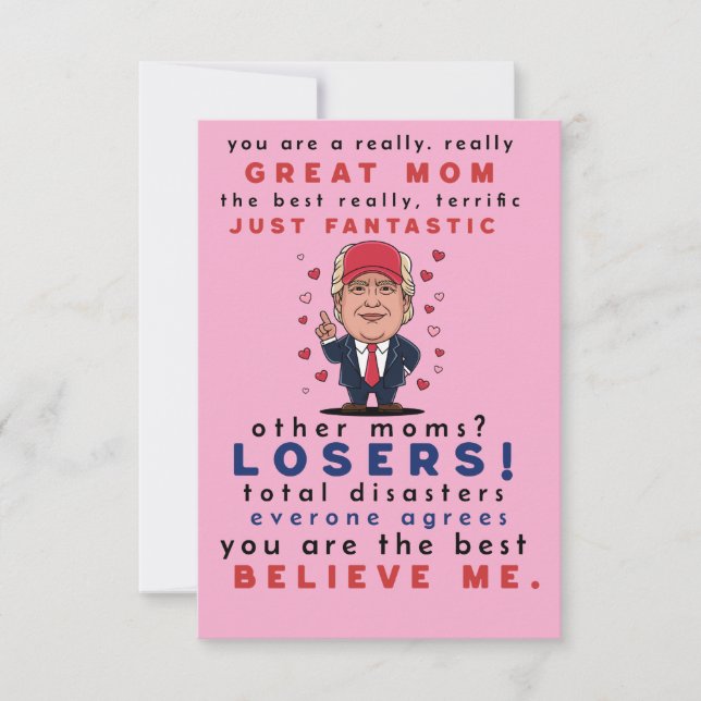 Funny Card for Mom from Daughter, Son, Kids. (Front)