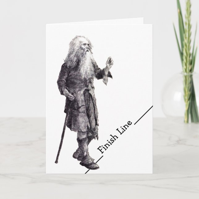 Funny Card Retirement Finish Line & Old Guy Humor (Front)