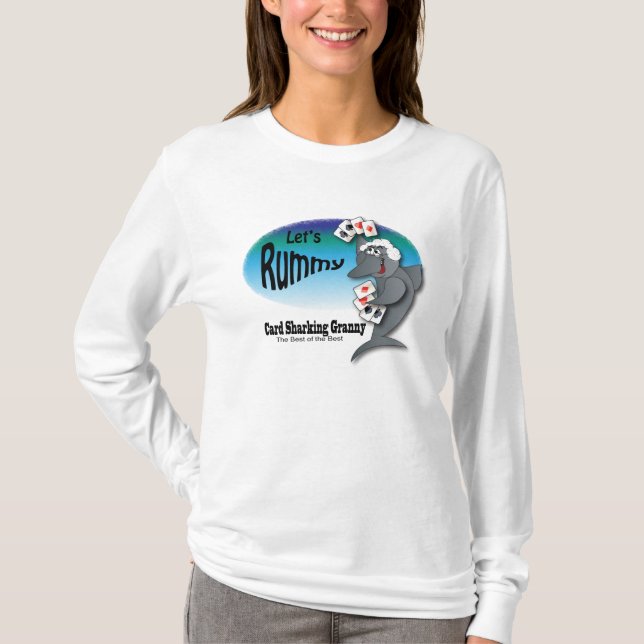 Funny Card Sharking Granny ⭐⭐⭐⭐⭐ T-Shirt (Front)