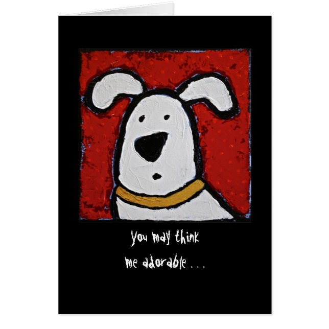 Funny card with dog and angels (Front)