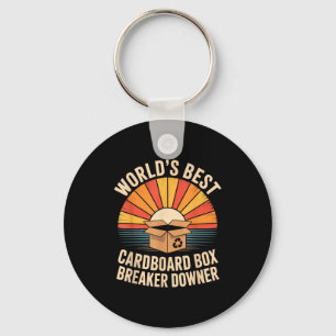 Funny Cardboard Box Breaker Downer Sarcastic Recyc Keychain