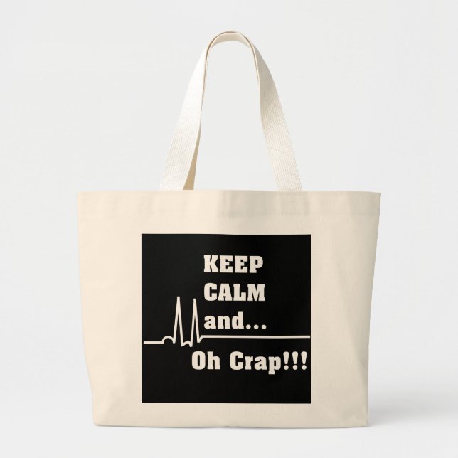 Funny Cardiac Nurse Tote Bag Oh Crap (Front)