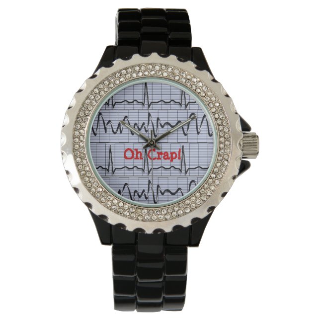 Funny Cardiac Rhythm Oh Crap II Watch (Front)