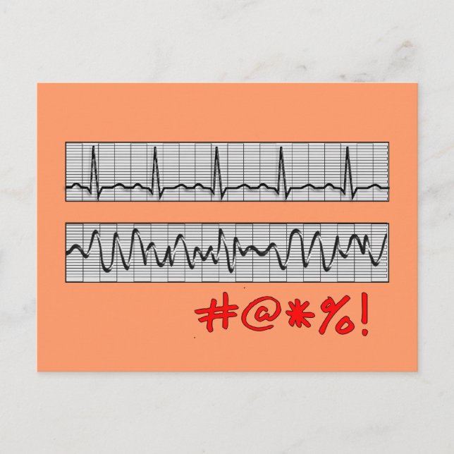 Funny Cardiac Rhythm Strip Gifts Postcard (Front)