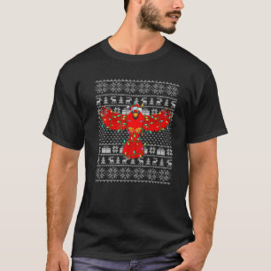 Funny Cardinal Bird Lover Santa Hat Ugly Cardinal T-Shirt