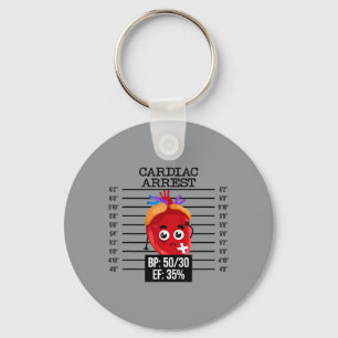 Funny Cardiology Badge Reel Cardiac Arrest Ekg Keychain