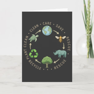 funny Care Save Rescue Recycle Earth Day gift Card