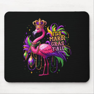 Funny Carnival Party Gift Idea Flamingo Mardi Gras Mouse Pad