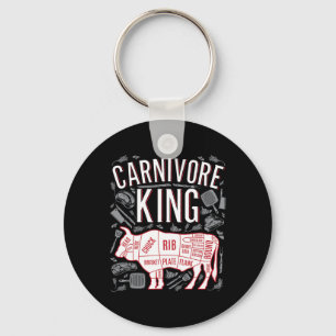 Funny Carnivore King Meat Lover Gift For Dads Who Keychain